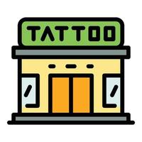 tatuering studio ikon Färg översikt vektor
