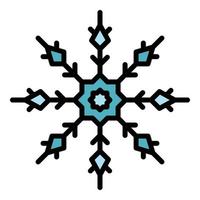 Winter Schneeflocke Symbol Farbe Umriss Vektor
