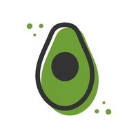 Avocado-App-Liniensymbol isoliert auf weißem Hintergrund vektor