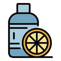 citron- juice flaska ikon Färg översikt vektor