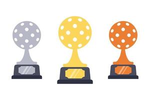 pickleball ball set trophäe cup award vektorillustration auf weißem hintergrund vektor