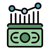 Gelddiagramm Symbolfarbe Umrissvektor vektor