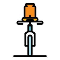 Baby kleiner Fahrradsitz Symbol Farbe Umriss Vektor