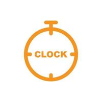 eps10 orangefarbene Vektoruhr oder Stoppuhr abstraktes Kunstsymbol isoliert auf weißem Hintergrund. Wecker- oder Uhrensymbol in einem einfachen, flachen, trendigen, modernen Stil für Ihr Website-Design, Logo und Ihre mobile App vektor