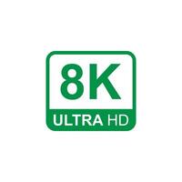 eps10 grüner Vektor 8k ultra oder uhd 2160p Symbol isoliert auf weißem Hintergrund. Hochauflösendes 8k-Auflösungssymbol in einem einfachen, flachen, trendigen, modernen Stil für Ihr Website-Design, Logo und mobile App