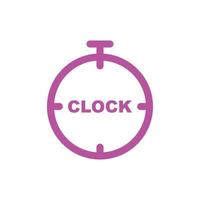 eps10 rosa Vektor Uhr oder Stoppuhr abstraktes Kunstsymbol isoliert auf weißem Hintergrund. Wecker- oder Uhrensymbol in einem einfachen, flachen, trendigen, modernen Stil für Ihr Website-Design, Logo und Ihre mobile App
