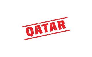 Katar Stempelgummi mit Grunge-Stil auf weißem Hintergrund vektor