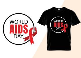 värld AIDS dag 1:a december t-shirt design vektor