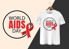 värld AIDS dag 1:a december t-shirt design vektor