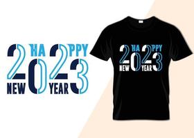 frohes neues jahr 2023 typografie t-shirt design vektor