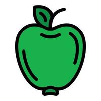 Sport Ernährung Apfel Symbol Farbe Umriss Vektor