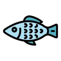 Fischmehl Symbol Farbe Umriss Vektor