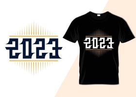 frohes neues jahr 2023 typografie t-shirt design vektor