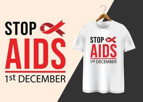 Welt-Aids-Tag 1. Dezember T-Shirt-Design vektor