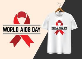 Welt-Aids-Tag 1. Dezember T-Shirt-Design vektor