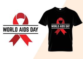 värld AIDS dag 1:a december t-shirt design vektor