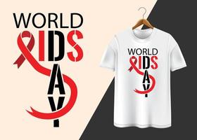 Welt-Aids-Tag 1. Dezember T-Shirt-Design vektor