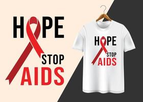 Welt-Aids-Tag 1. Dezember T-Shirt-Design vektor