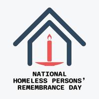 nationell hemlös personer minne dag bakgrund. vektor
