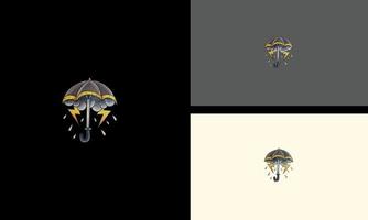 paraply med blixt- vektor illustration design
