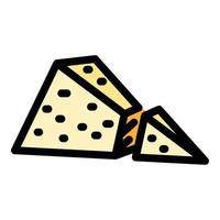 triangel ost ikon Färg översikt vektor