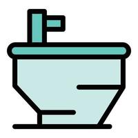 Ausrüstung Bidet Symbol Farbe Umriss Vektor