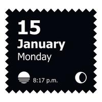 Januar-Kalendersymbol, einfacher Stil vektor