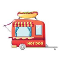 Hot-Dog-Street-Shop-Symbol, Cartoon-Stil vektor