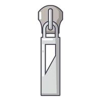 großes Reißverschluss-Symbol im Cartoon-Stil vektor