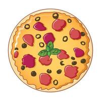 Pizza-Symbol, Cartoon-Stil vektor