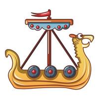 Militärschiff-Symbol, Cartoon-Stil vektor