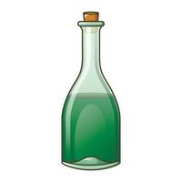 Grüne Flasche Symbol, Cartoon-Stil vektor