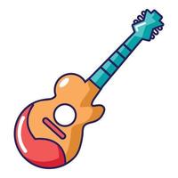 akustisk gitarr ikon, tecknad serie stil vektor