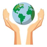 Hände halten Globus Erdsymbol, Cartoon-Stil vektor