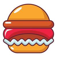 burger ikon, tecknad serie stil vektor