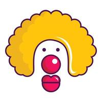 Clown-Gesicht-Symbol, Cartoon-Stil vektor