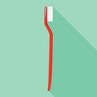 röd tandborste ikon, platt stil vektor