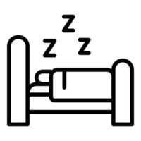 sovande säng ikon översikt vektor. morgon- mat vektor