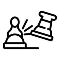 Schach Wette Symbol Umrissvektor. Online Spiel vektor