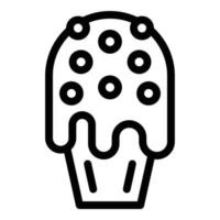 Kuchen-Pop-Creme-Symbol Umrissvektor. Bonbonschokolade vektor