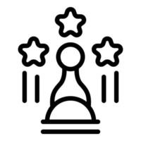 Stern-Schach-Symbol Umrissvektor. Online Spiel vektor