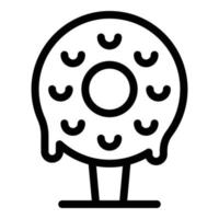 Donut-Kuchen-Pop-Symbol-Umrissvektor. Bonbonschokolade vektor