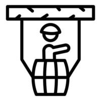 Seilpark Barrel Symbol Umrissvektor. Kletterbaum vektor