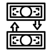 förändra pengar ikon översikt vektor. lån kosta vektor