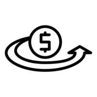 Dollar-Darlehen-Symbol-Umrissvektor. persönlicher Kredit vektor