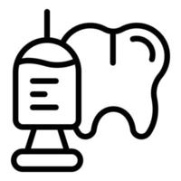 tand injektion ikon översikt vektor. tandläkare vård vektor