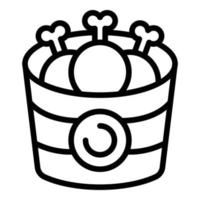 Hühnchen-Box-Symbol Umrissvektor. japanisches Menü vektor
