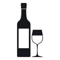 flaska av vin ikon, enkel stil vektor