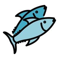 grekisk hav fisk ikon Färg översikt vektor