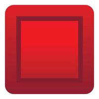 röd knapp ikon, platt stil vektor